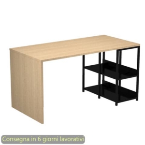 Scrivania compatta su libreria in metallo 140x69xh.72,4 cm Artexport piano Rovere - 2767BX-C-0