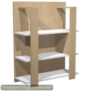 Libreria media a giorno 3 ripiani 100x38,6xh.123,6 cm Artexport Rovere/Bianco - 15115/C3-0