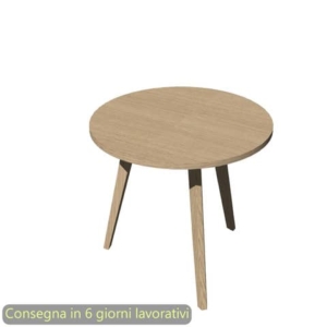 Tavolo riunione rotondo Woody ø80xh.74,4 cm con 3 gambe Rovere Artexport piano Rovere - 6408-DKA-C-AQ-0