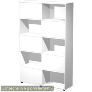 Libreria alta Tetris 5 ripiani con ante scorrevoli 120x35xh.190,6 cm Artexport Bianco - 17060/33-0