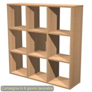 Libreria componibile Maxicolor - 9 caselle - 104x29,2xh.103,9 cm Artexport Faggio - 9MaxC/6-0