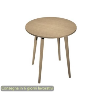 Tavolo riunione rotondo alto Woody ø100xh.105 cm con 3 gambe Rovere Artexport piano Rovere - 6410-DKD-C-AQ-0