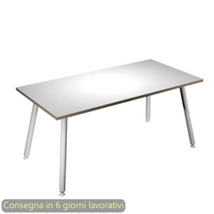 Scrivania piano Bianco160x80xh.74,4 cm gamba metallo tubolare Bianca linea Skinny Metal Artexport - 6403-DJA-3C-AN-0