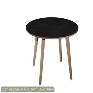Tavolo riunione rotondo alto Woody ø100xh.105 cm con 3 gambe Rovere Artexport piano Nero - 6410-DKD-8C-AQ-0