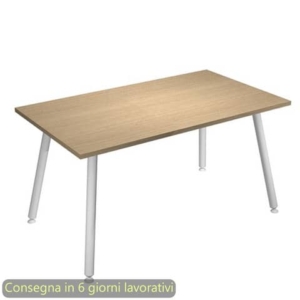 Scrivania piano Bianco 140x80xh.74,4 cm gamba metallo tubolare Bianca linea Skinny Metal Artexport -6402-DJA-C-AN-0
