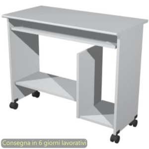 Scrivania su ruote con 2 vani a giorno + ripiano estraibile 92x45xh.76 cm Artexport piano Grigio - 006/9-0