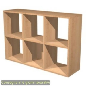 Libreria componibile Maxicolor - 6 caselle - 104x29,2xh.69,8 cm Artexport Faggio - 6MaxC/6-0