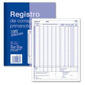 Blocco registro IVA dei Corrispettivi 12x2 copie autoricalcanti - 24x30 cm - Z10584Z118507-0