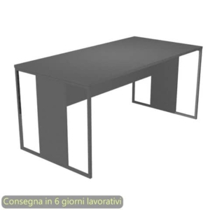 Scrivania piano Antracite 160x80x74,4 cm gamba a pannello con anello in metallo Antracite Blade Artexport - 413-T-AF-0