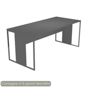 Scrivania piano Antracite 180x80x74,4 cm gamba a pannello con anello in metallo Antracite Blade Artexport - 415-T-AF-0