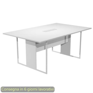 Tavolo riunioni con top access Bianco 180x110xh.74,4 cm Bianco Blade Artexport piano Bianco-0