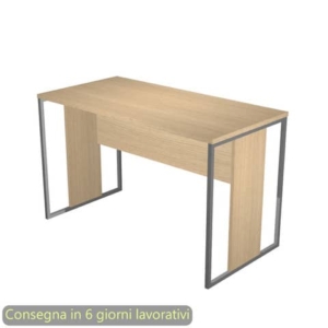 Scrivania piano Rovere 120x60xh.74,4 cm gamba a pannello con anello in metallo Antracite Blade Artexport - 484-C-AF-0