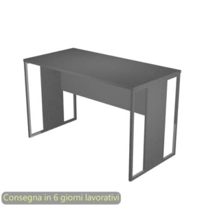 Scrivania piano Antracite 120x60x74,4 cm gamba a pannello con anello in metallo Antracite Blade Artexport - 484-T-AF-0