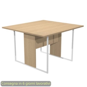 Tavolo riunioni 120x110xh.74,4 cm struttura metallo Bianca Blade Artexport piano Rovere - 424-C-AN-0