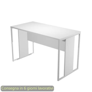 Scrivania piano Bianco 120x60xh.74,4 cm gamba a pannello con anello in metallo Bianco linea Blade Artexport - 484-3-AN-0