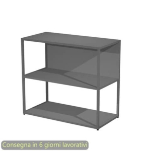 Libreria a giorno bassa 90x44xh.80 cm struttura metallo Antracite Artexport Blade ripiani Antracite - 270-AF+RP4-T-0