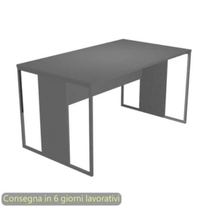 Scrivania piano Antracite 140x80x74,4 cm gamba a pannello con anello in metallo Antracite Blade Artexport - 412-T-AF-0