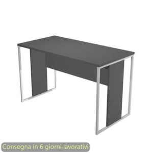 Scrivania piano Antracite 120x60x74,4 cm gamba a pannello con anello in metallo Bianco linea Blade Artexport - 484-T-AN-0