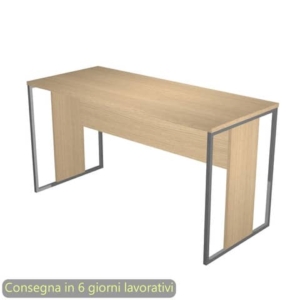 Scrivania piano Rovere 140x60xh.74,4 cm gamba a pannello con anello in metallo Antracite Blade Artexport - 482-C-AF-0