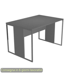 Scrivania piano Antracite 120x80x74,4 cm gamba a pannello con anello in metallo Antracite Blade Artexport - 414-T-AF-0