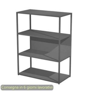 Libreria a giorno media 90x44xh.119 cm struttura metallo Antracite Artexport Blade ripiani Antracite - 280-AF+RP5-T-0