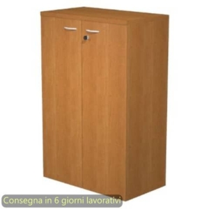 Mobile medio con ante con serratura 80x35xh.120 cm 2 ripiani Presto Artexport Noce chiaro - 035-69M/4-0