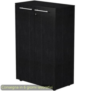 Armadio medio con ante melaminico 82,8x43xh.119,8 cm Flora Artexport Nero venato frassino - 935-69/8-0