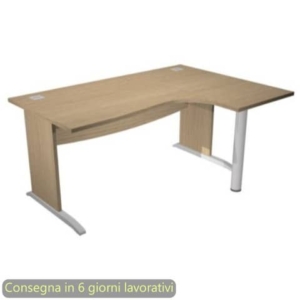 Scrivania angolare destra piano Rovere 180x120/80/60xh.73 cm gamba ad L in melaminico Compact Flex - JPL/CP18SD/C-0