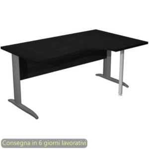 Scrivania angolare destra 160x60/80/100xh.72 cm gamba ad L metallo Antracite Presto Compact - 008K211/8/AF-0