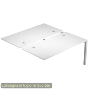 Modulo aggiuntivo bench doppio 180x168xh.72,5 cm gambe metalliche Grigio alluminio Bridge Artexport piano Bianco-0