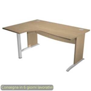 Scrivania angolare sinistra piano Rovere 180x120/80/60xh.73 cm gamba ad L in melaminico Compact Flex - JPL/CP18SX/C-0