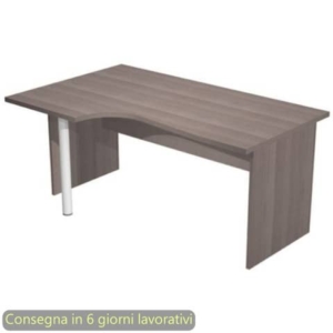 Scrivania angolare sinistra Frassino toscano 160x60/80/100xH72 cm gamba a pannello in melaminico Presto Compact - 009PAN11/F-0