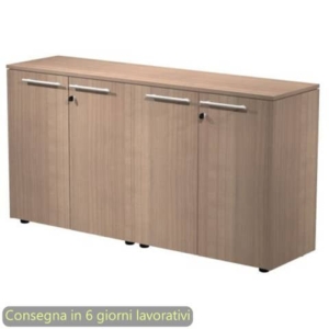 Coppia armadi bassi con ante melaminico con serratura 162,8x43xh.81,4 cm Flora Artexport Noce arabis - 930C-67x2/K-0