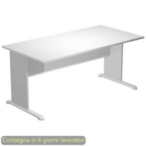 Scrivania piano Grigio 160x80xh.72 cm gamba a pannello in tinta con piede metallico linea Presto Artexport 003L/9-0