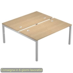 Scrivania bench doppia piano Rovere 180x168xh.72,5 cm gamba a ponte metallo Grigio Bridge Artexport - BENCH18/C-AA-0