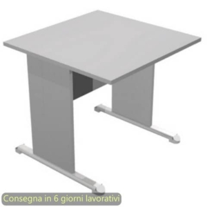 Scrivania piano Grigio 80x80xh.72 cm gamba a pannello in tinta con piede metallico linea Presto Artexport 001L/9-0