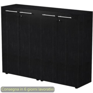 Coppia armadi medi con ante melaminico 162,8x43xh.119,8 cm Flora Artexport Nero venato frassino - 935C-69x2/8-0