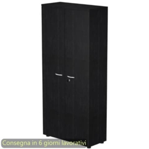 Mobile alto con ante con serratura 80x35xh.180 cm 3 ripiani Presto Artexport Nero - 038-39-75M/8-0
