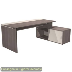 Scrivania su mobile di servizio Presto Plus Direction 206,5x135,7xh.74 cm Artexport Frassino toscano/avorio-0