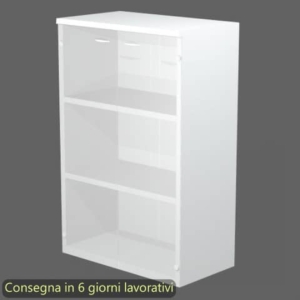 Mobile medio con ante in vetro satinato 80x35xh.120 cm 2 ripiani Presto Artexport Bianco - 035-69G/3-0