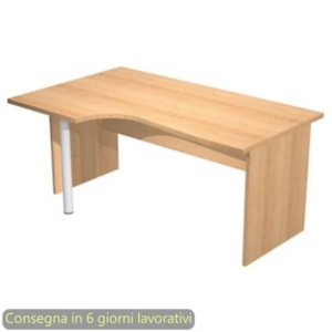 Scrivania angolare sinistra piano Faggio 160x60/80/100xH72 cm gamba a pannello in melaminico Presto Compact - 009PAN11/4-0