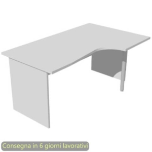 Scrivania angolare destra piano Grigio 160x60/80/100xH72 cm gamba a pannello in melaminico Presto Compact - 008PAN11/9-0