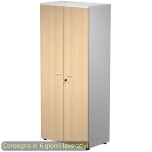 Mobile alto con serratura Presto 80x44xh.180 cm - struttura Grigia ante Rovere Artexport - 538-39-75M/C-0