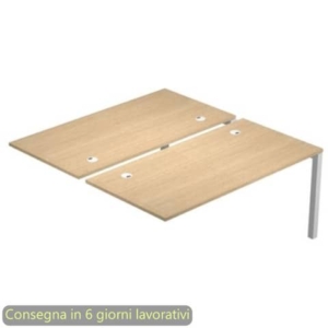 Modulo aggiuntivo bench doppio 180x168xh.72,5 cm gambe metalliche Grigio alluminio Bridge Artexport piano Rovere-0