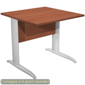 Scrivania piano Ciliegio 80x80xh.72 cm gamba ad L metallo effetto cromato Presto Artexport 001K2/H/AR-0