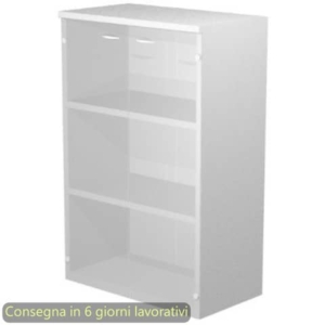 Mobile medio Presto 2 ripiani - ante in vetro satinato struttura Bianco Artexport 80x44xh.120 cm - 535-69G-0