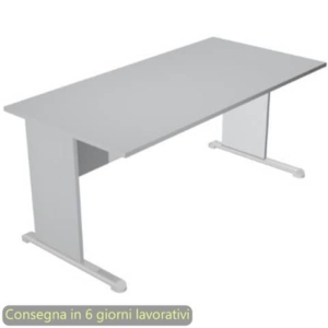 Scrivania piano Grigio 120x80xh.72 cm gamba a pannello in tinta con piede metallico linea Presto Artexport 004L/9-0