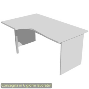 Scrivania angolare sinistra piano Grigio 160x60/80/100xH72 cm gamba a pannello in melaminico Presto Compact - 009PAN11/9-0