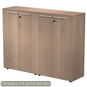 Coppia armadi medi con ante melaminico 162,8x43xh.119,8 cm Flora Artexport Noce arabis - 935C-69x2/K-0
