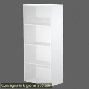 Mobile alto con ante in vetro satinato 80x35xh.180 cm 3 ripiani Presto Artexport Bianco - 038-39-75G/3-0